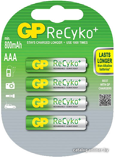 

Аккумулятор GP ReCyko+ AAA 800mAh 4 шт. (85AAAHCB)