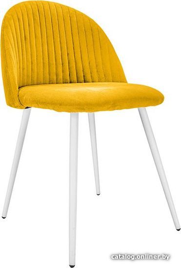 

Стул с подлокотниками King Style 123 White (велюр, желтый)