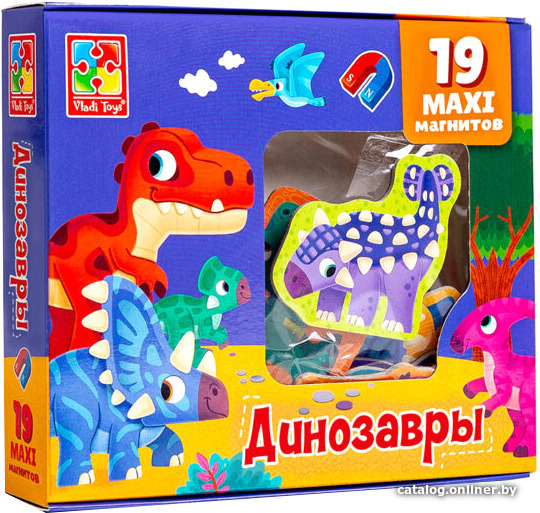 

Развивающая игра Vladi Toys Набор магнитов Динозавры VT3106-17