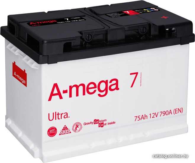 

Автомобильный аккумулятор A-mega Ultra 75 R (75 А·ч)